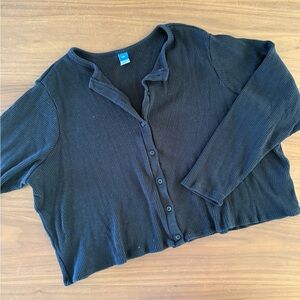 Old Navy Black Ribbed Cardigan